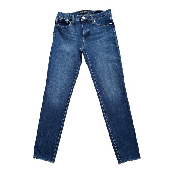 BANANA REPUBLIC Womens 26 Reg Mid Rise Skinny Raw Hem Blue Jeans 26.5" Inseam - Picture 1 of 7